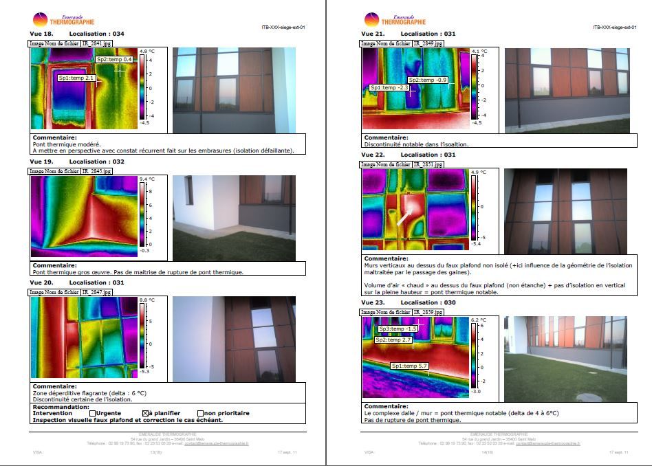 Exemple de rapport de thermographie d'un bâtiment tertiaire